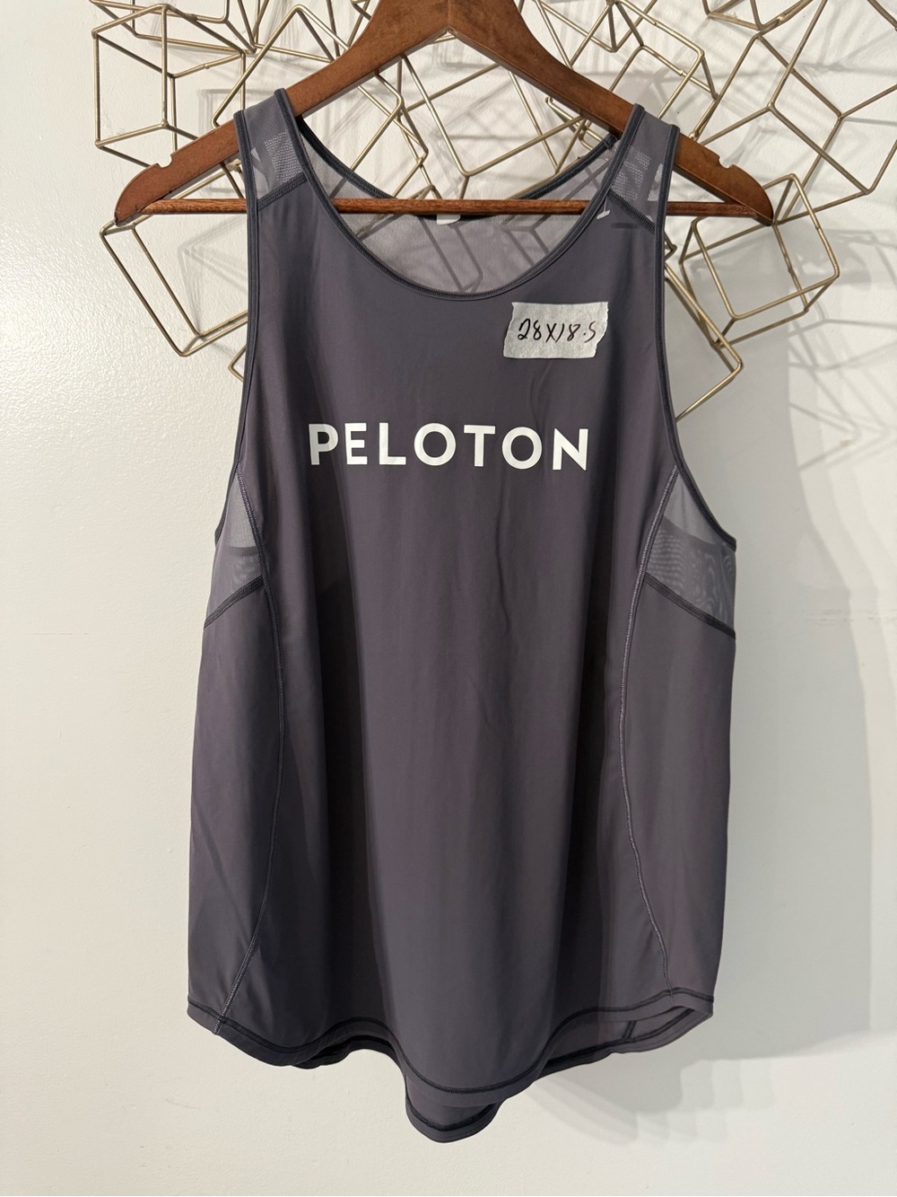 PelotonxLululemon Women's Charcoal Mesh-Panel Racerback Tank, size on the photo